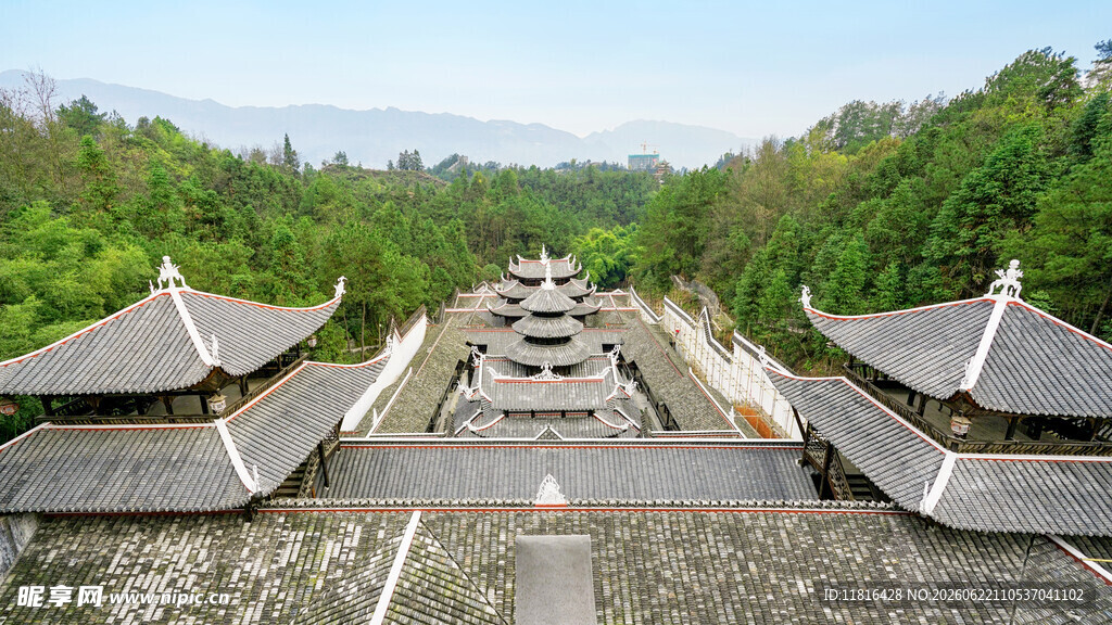 中式古建筑群景观