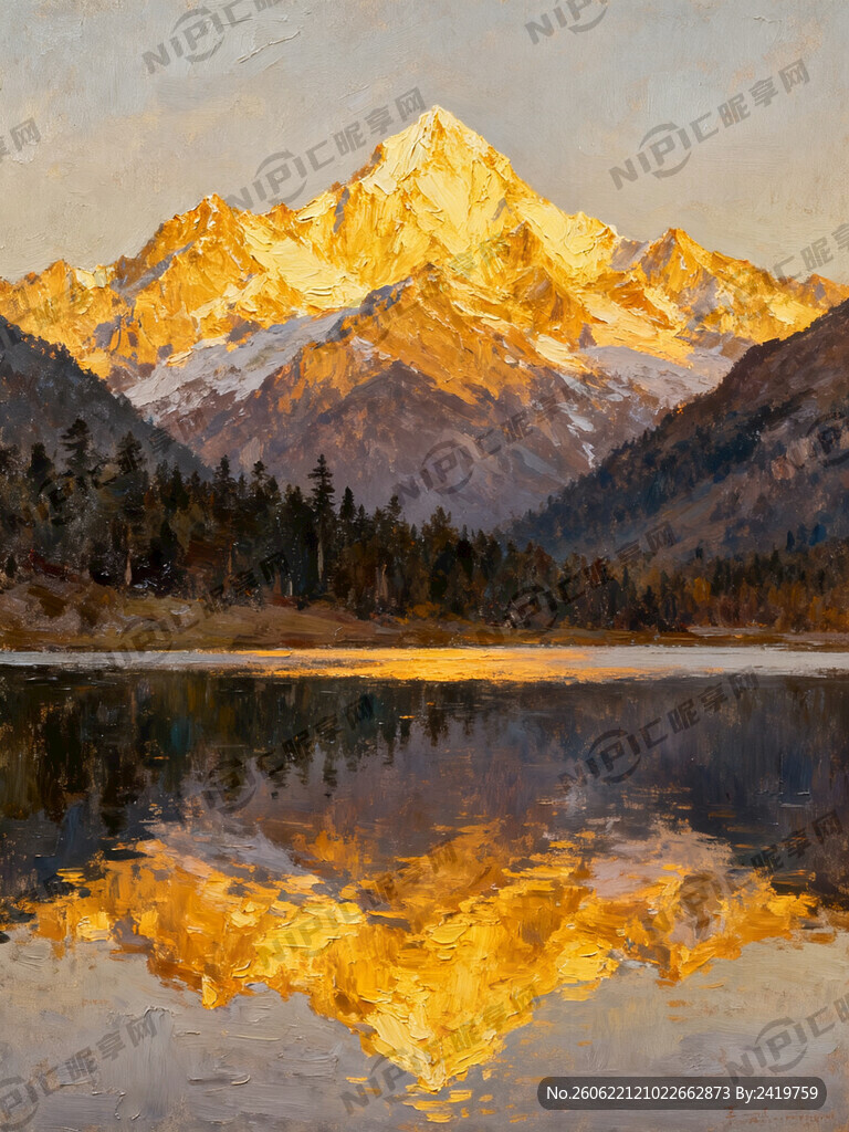 壮丽的高原雪山日照金山远处的山