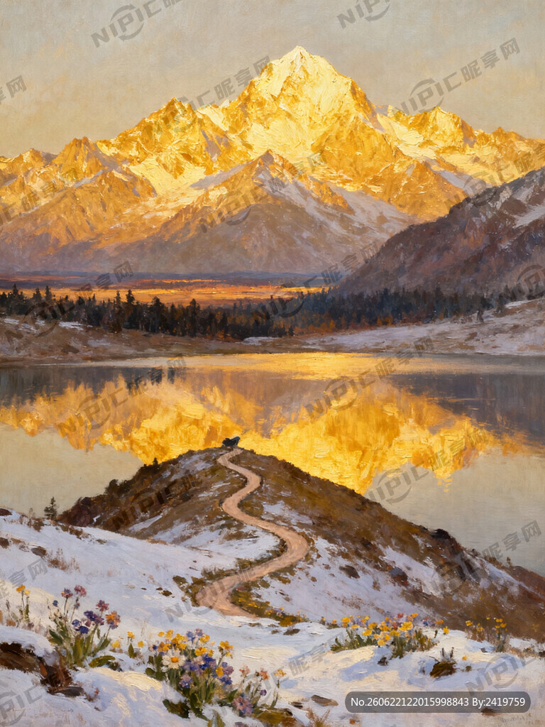 壮丽的高原雪山日照金山远处的山