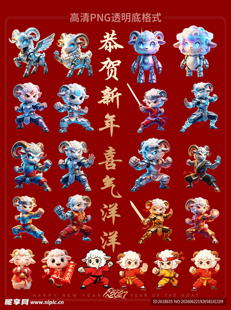 2027羊年AI卡通形象