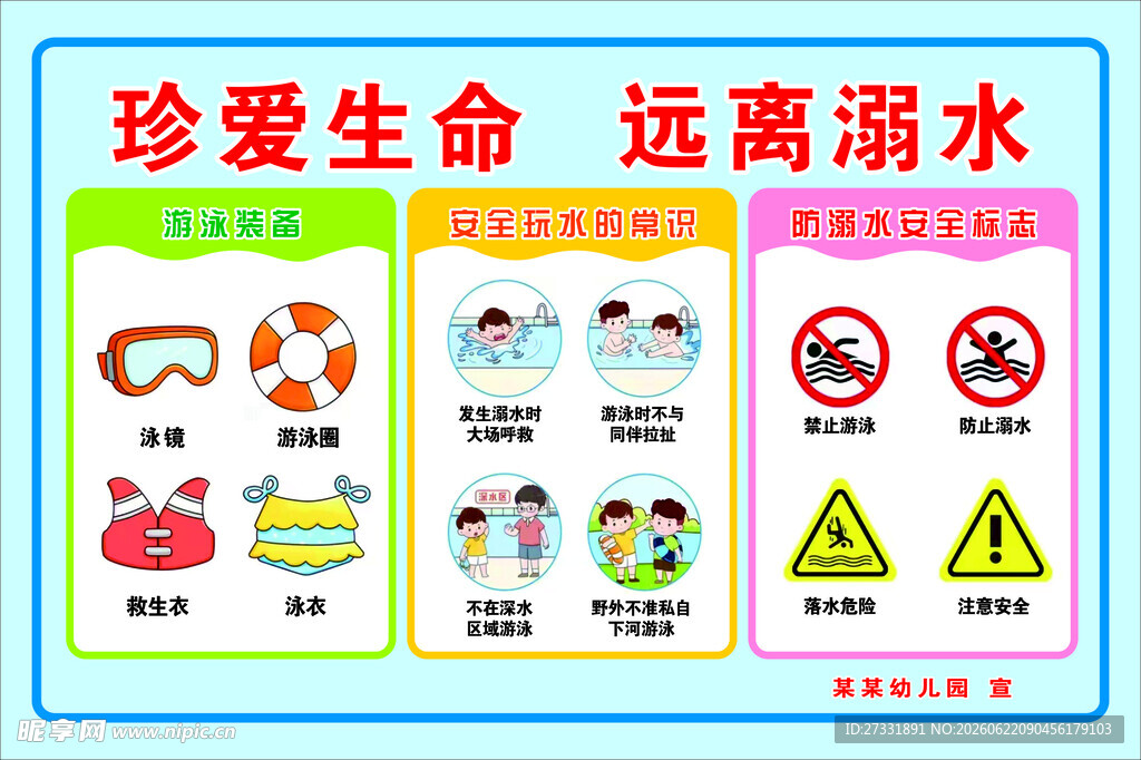 珍爱生命远离溺水安全标识