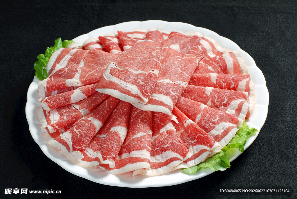 新鲜羊肉片