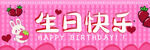 粉色草莓生日快乐背景图