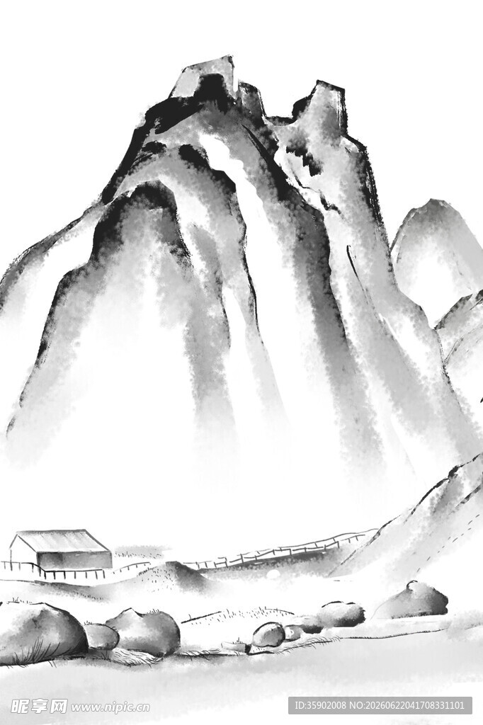 水墨山水写意画