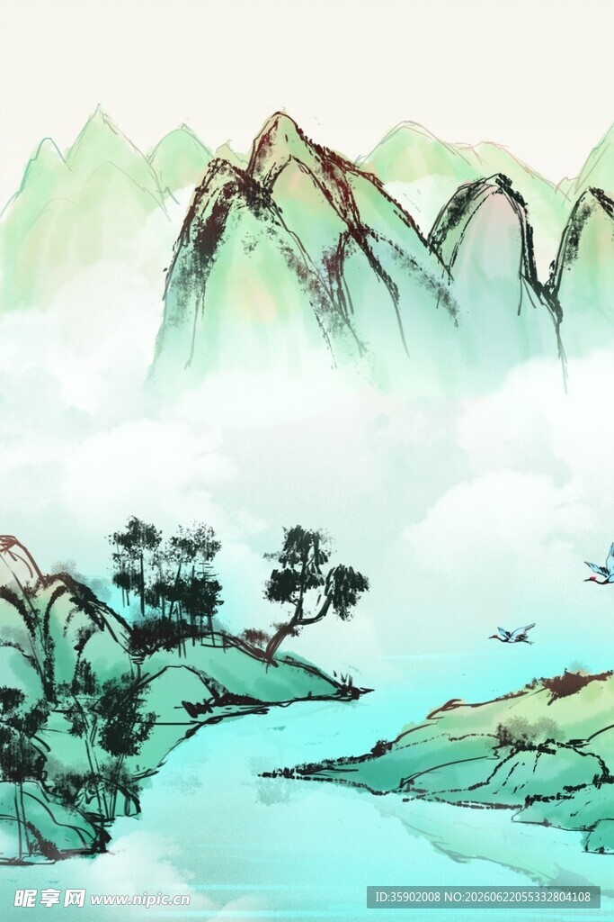 水墨山水意境图