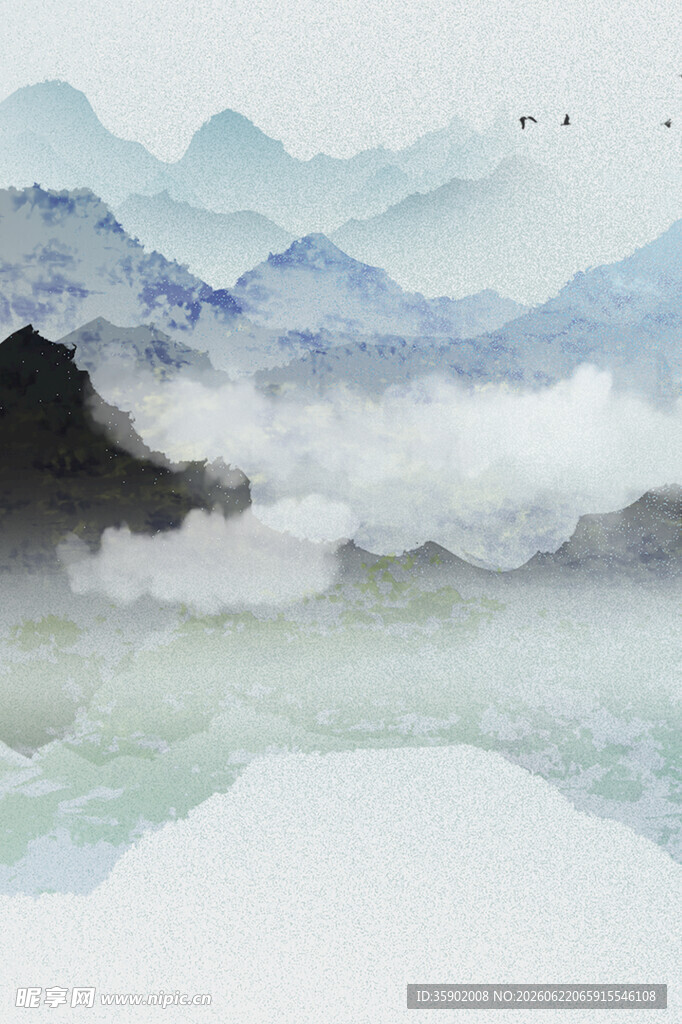 水墨山水意境图