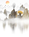 水墨山水意境图
