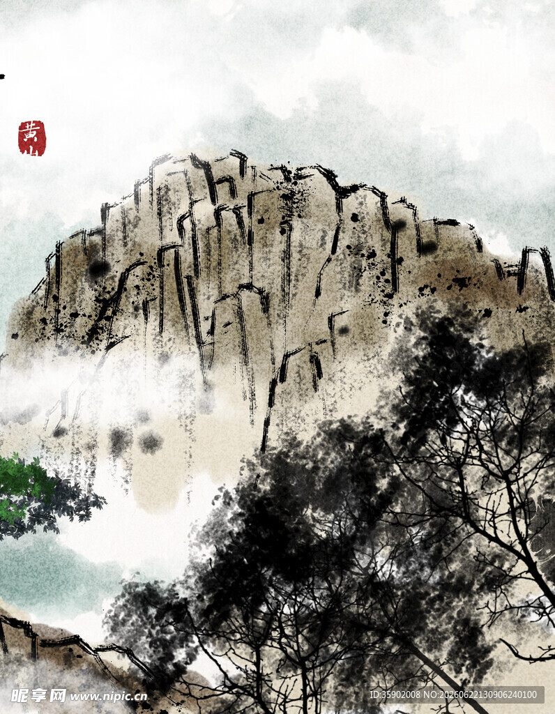 水墨山水间的诗意景致