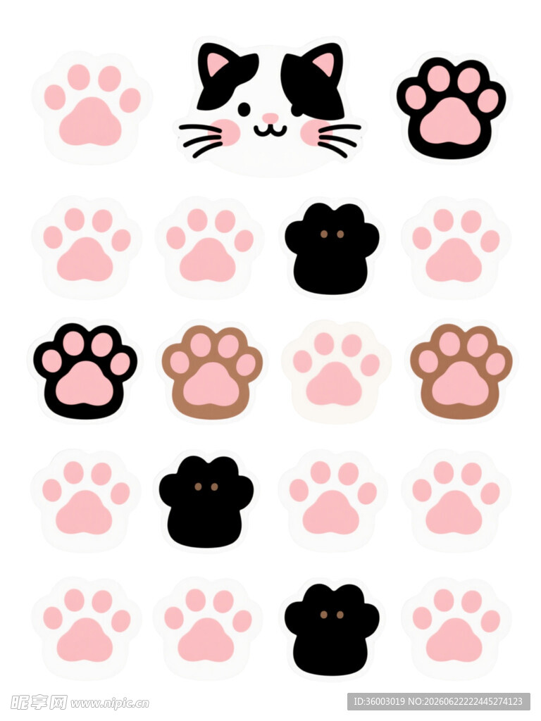 可爱猫爪图案素材集合
