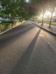 夕阳下的阳光道路