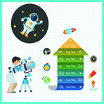 儿童太空探索主题插画