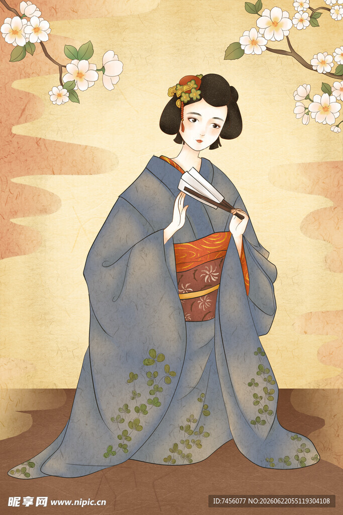 身着和服的古典日本女子