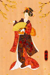 日本传统艺伎形象插画