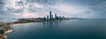 海滨城市天际线壮丽景观