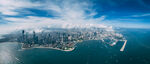 城市海滨全景风光