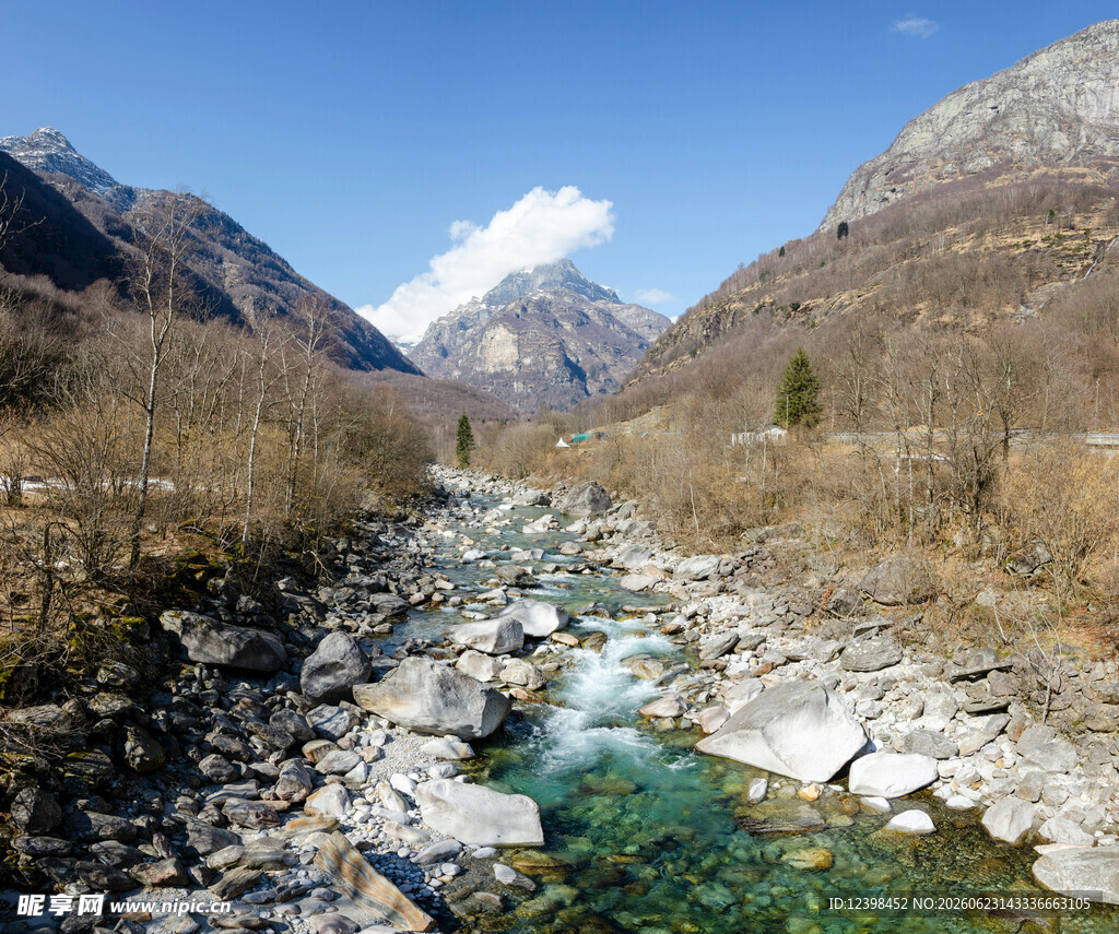 山间清澈溪流风景