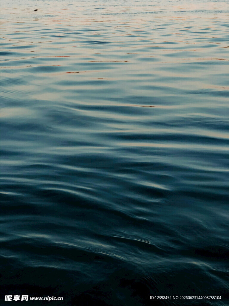 平静海面的细腻波纹