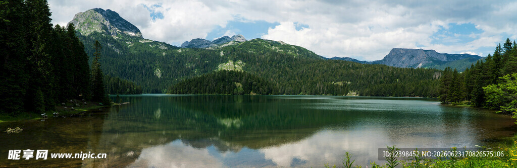 宁静山水湖景自然风光图
