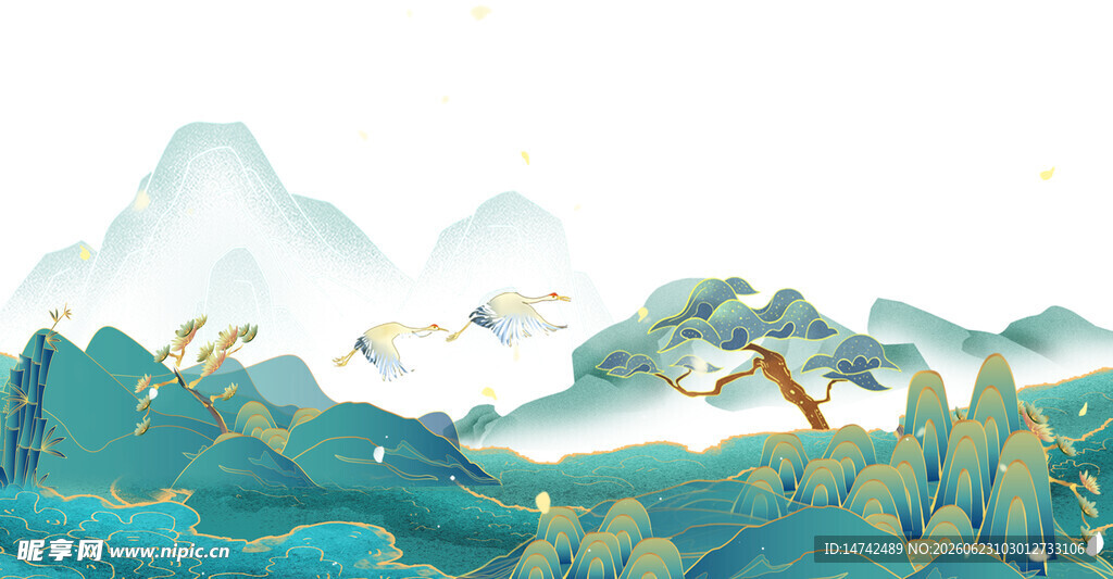 中国风山水背景