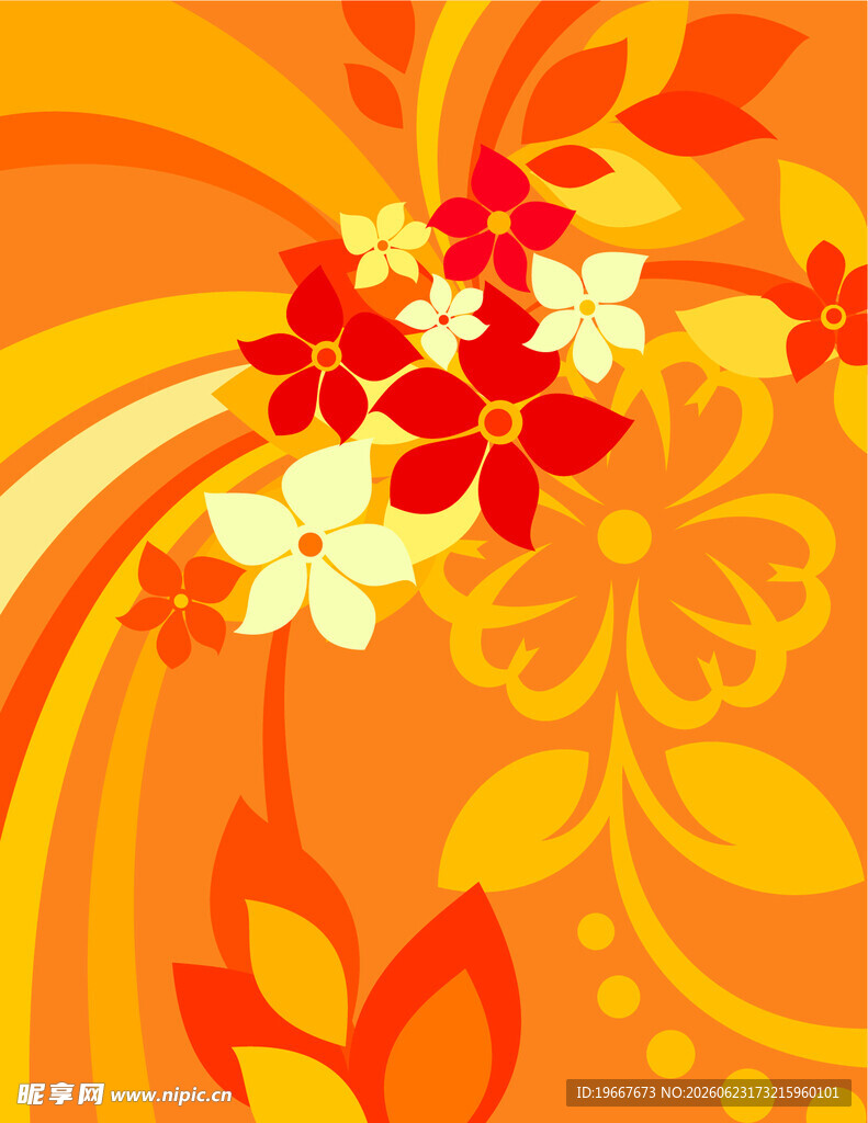 绚丽花卉背景图案