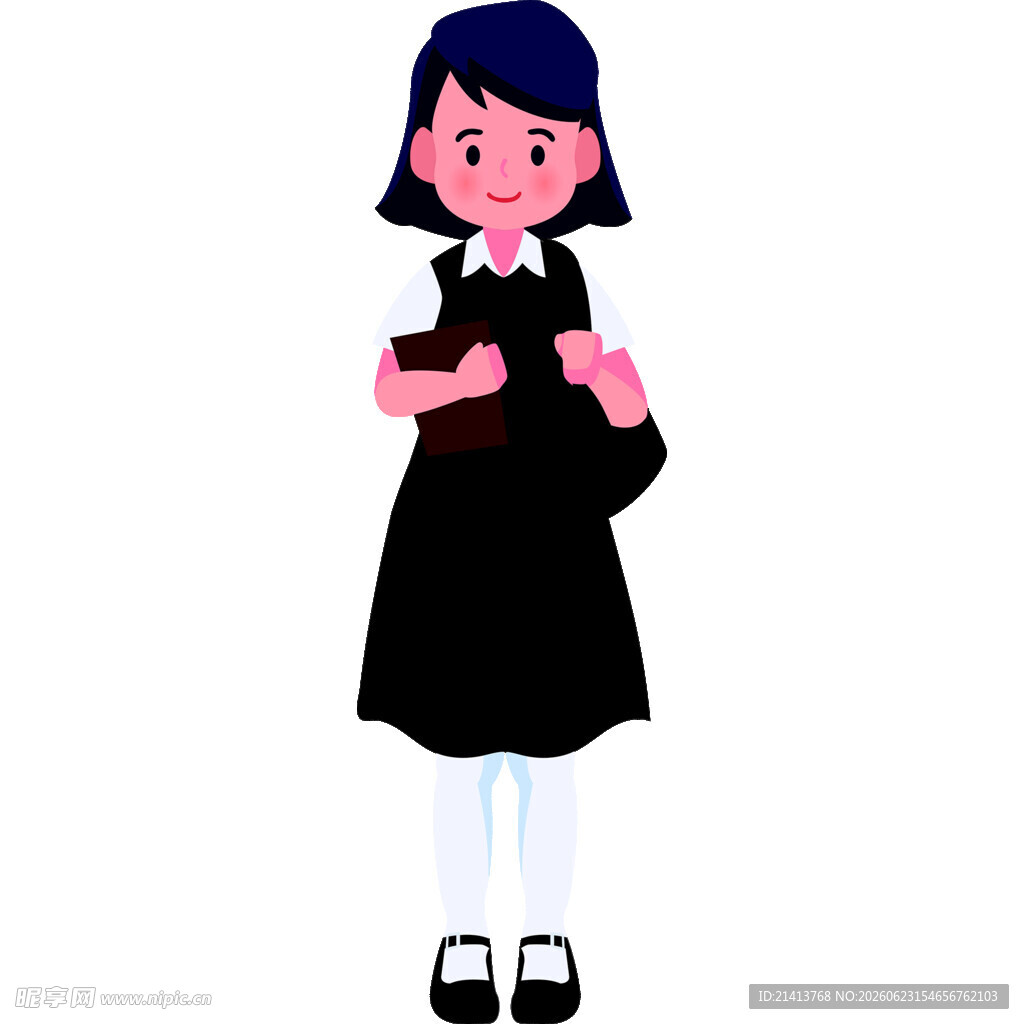 可爱的校服女生形象