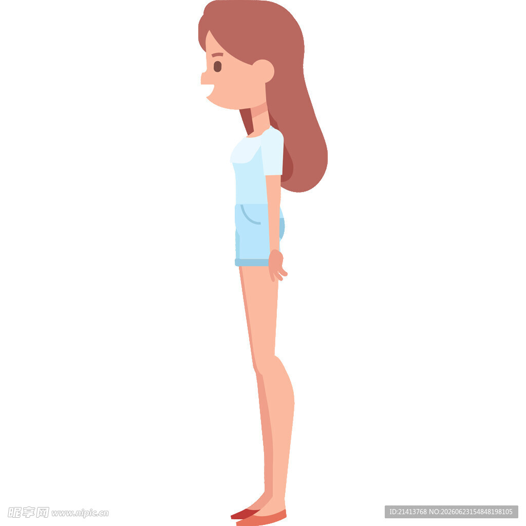 站立的休闲风格女性形象