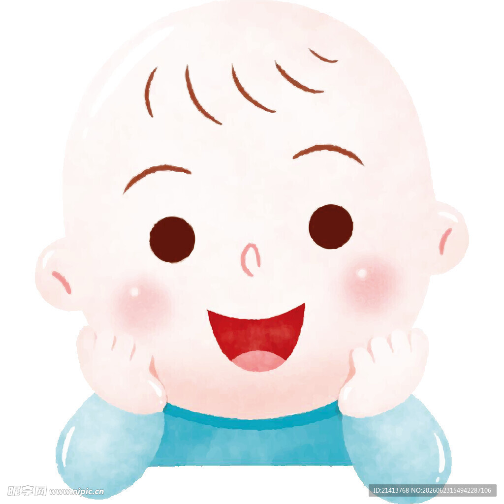 可爱微笑婴儿插画