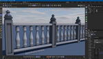 3D建模桥梁栏杆场景