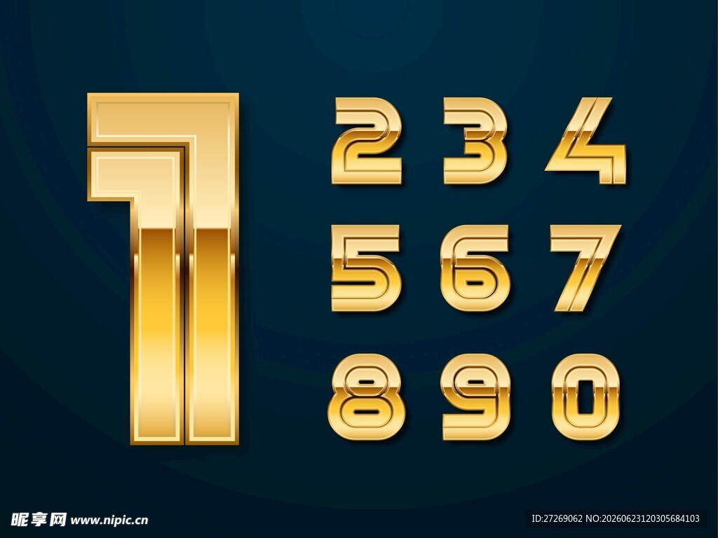 金色数字素材