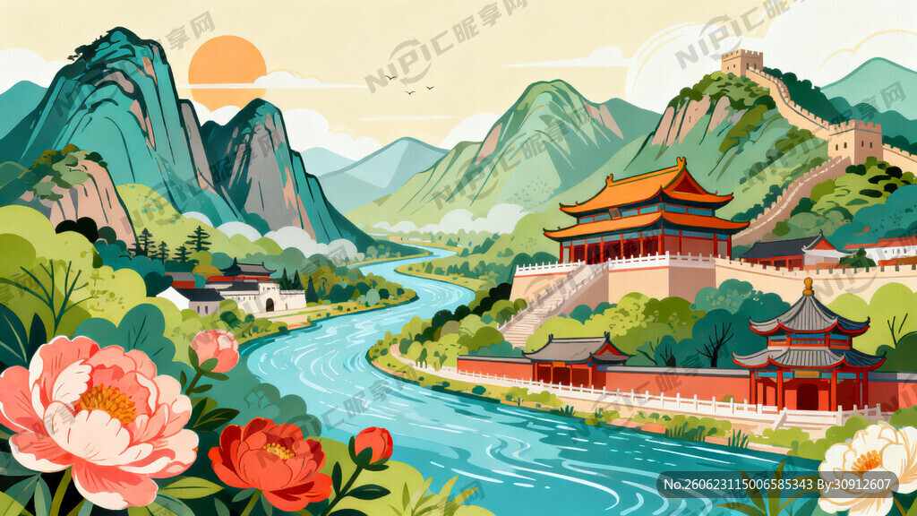 美丽中国 手绘