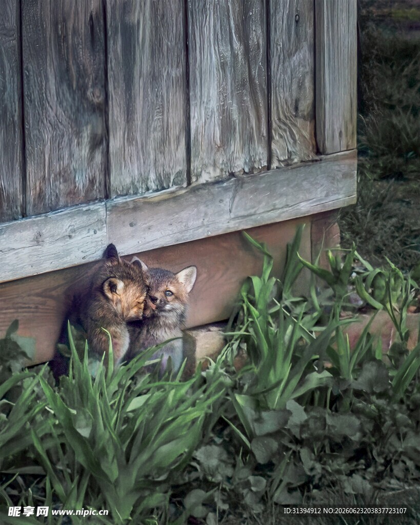 木屋下休憩的可爱猫咪