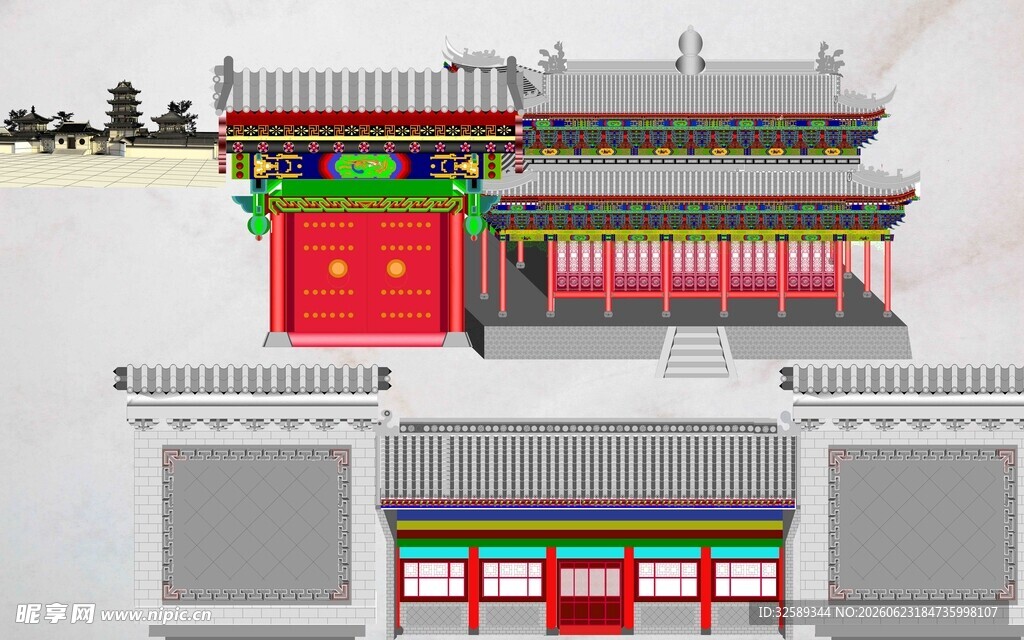 中式古建筑设计效果图
