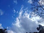 蓝天飘白云的自然景致