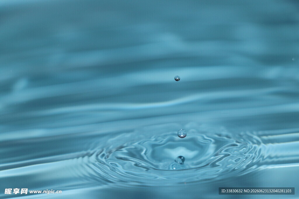 水滴入水泛起涟漪