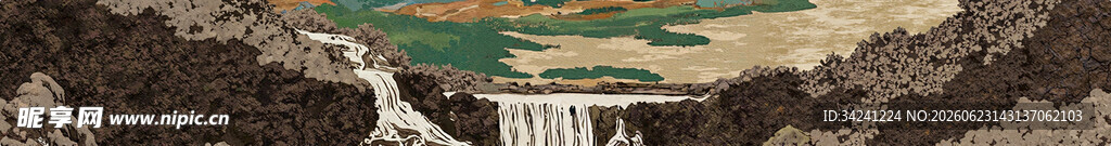 中国风山水风景古风画