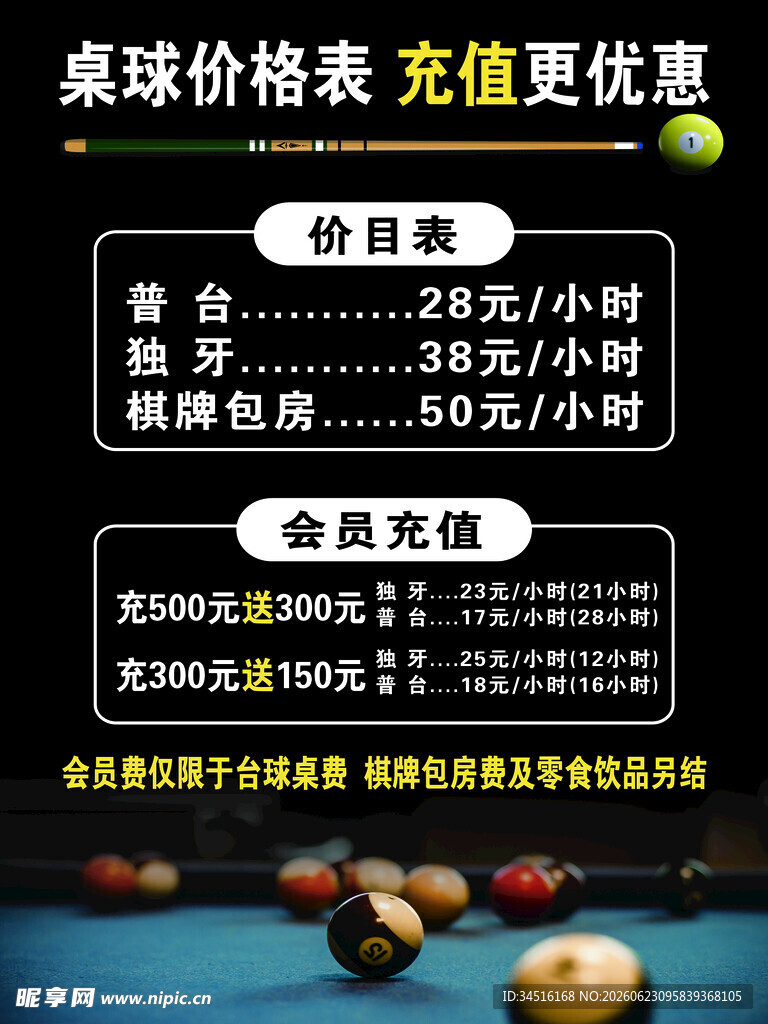 价目表