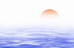 海上日出插画