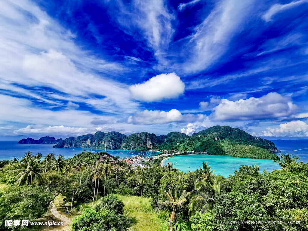 美丽海岛自然风光全景