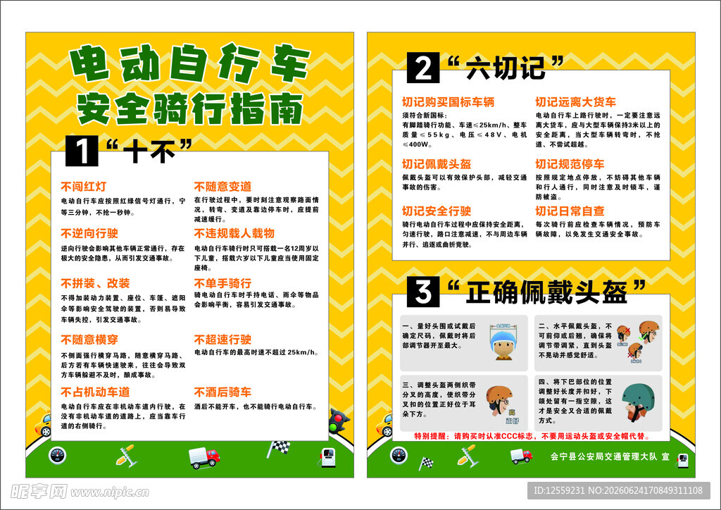 电动车安全骑行指南海报