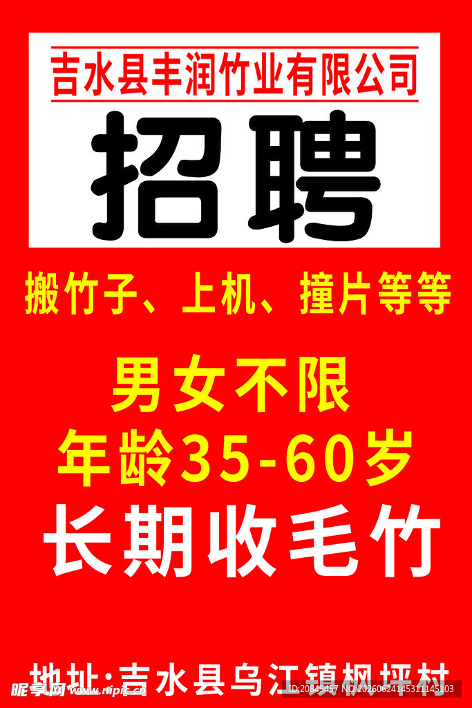 公司长期招聘收毛竹工