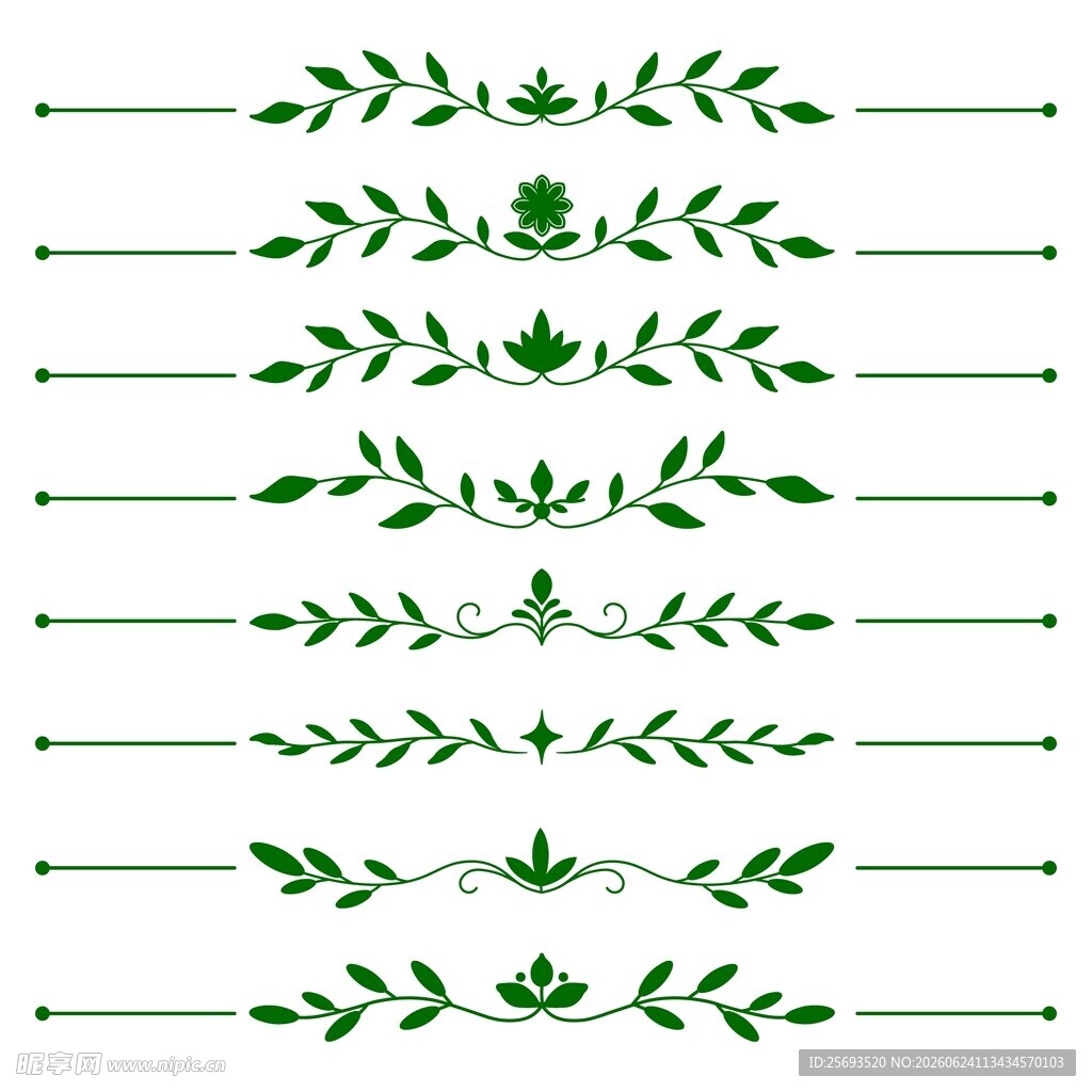 绿植分割纹样
