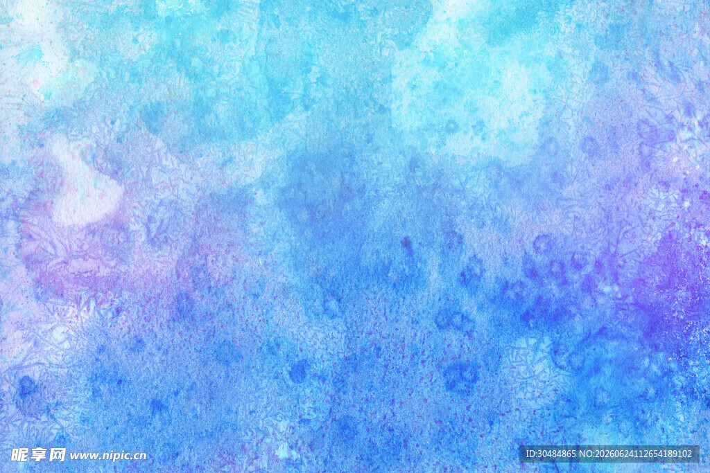 梦幻蓝紫水彩背景纹理