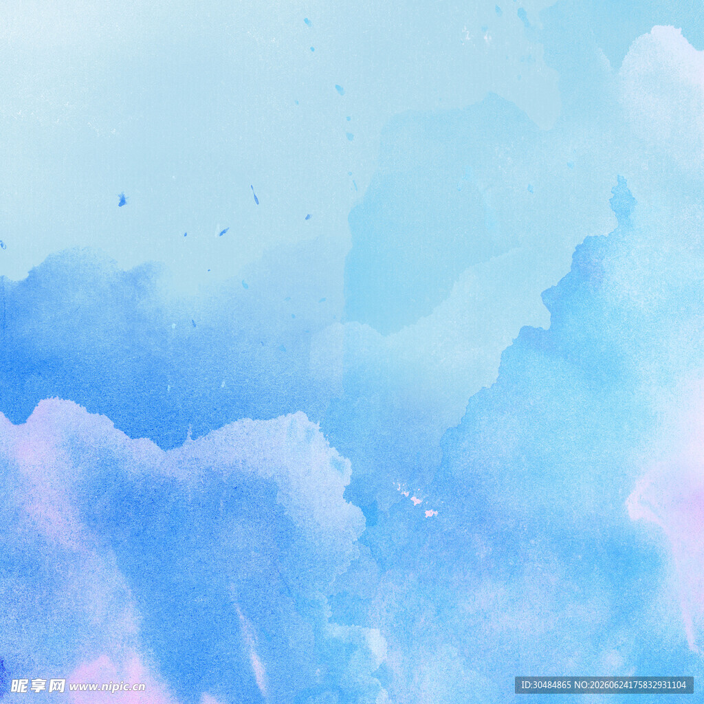 梦幻蓝紫水彩背景