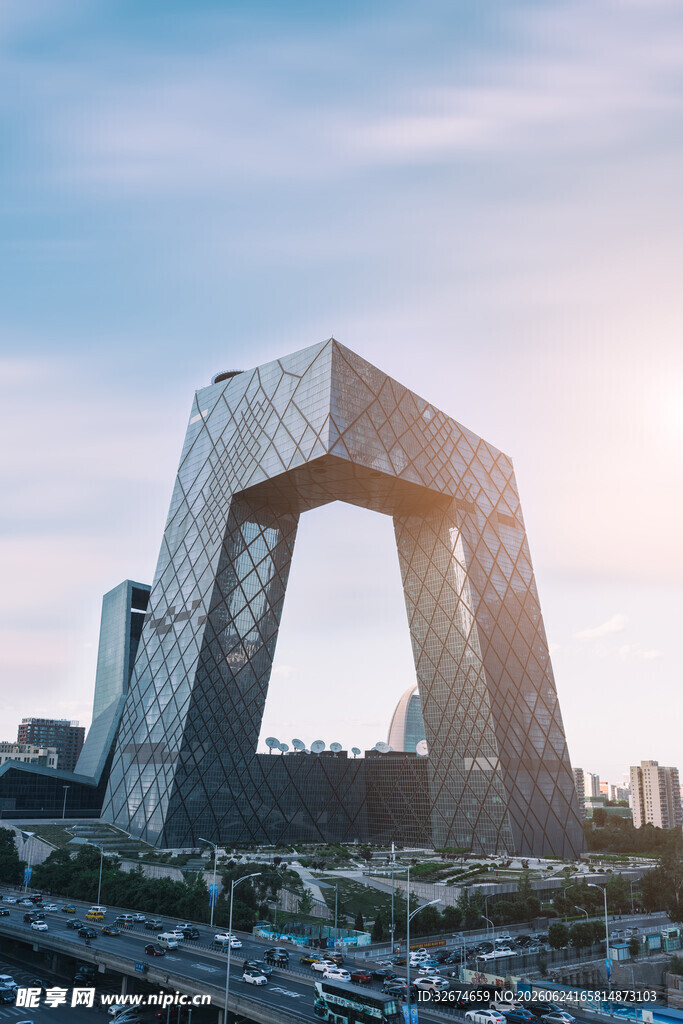央视大楼城市天际线景观