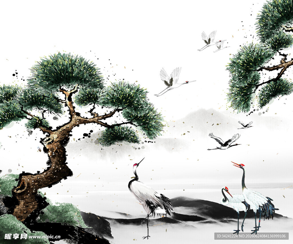 中国山水风景装饰古风画