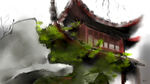 中式古建旁的绿植景观