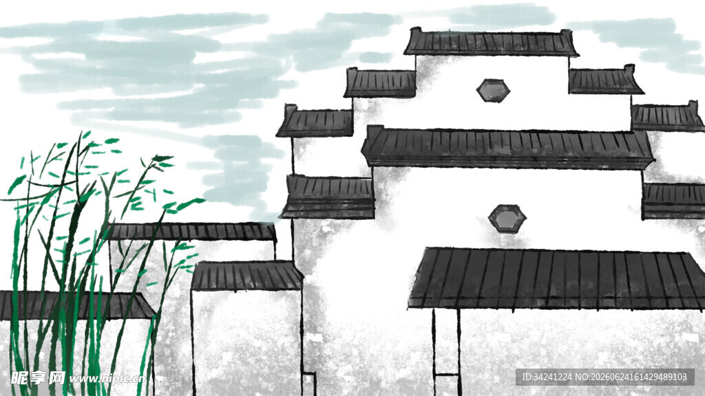 中国古风古典风景建筑