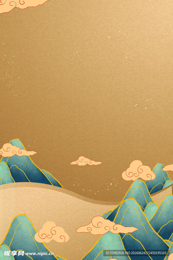 古风山水云海背景图