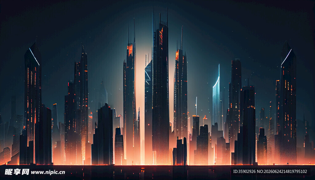 未来都市夜景