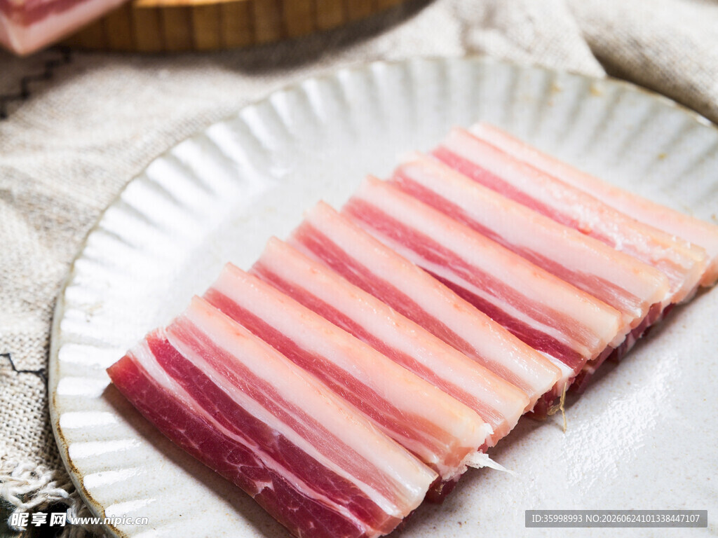 美味五花肉切片